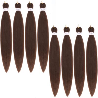 Alrence Pre Stretched Braiding Hair Long Braid 16 Inch 8 Packs Braiding Hair Extensions Professional Synthetic Fiber Crochet Twist Braids (16 Inch (Pack of 8), 30#)