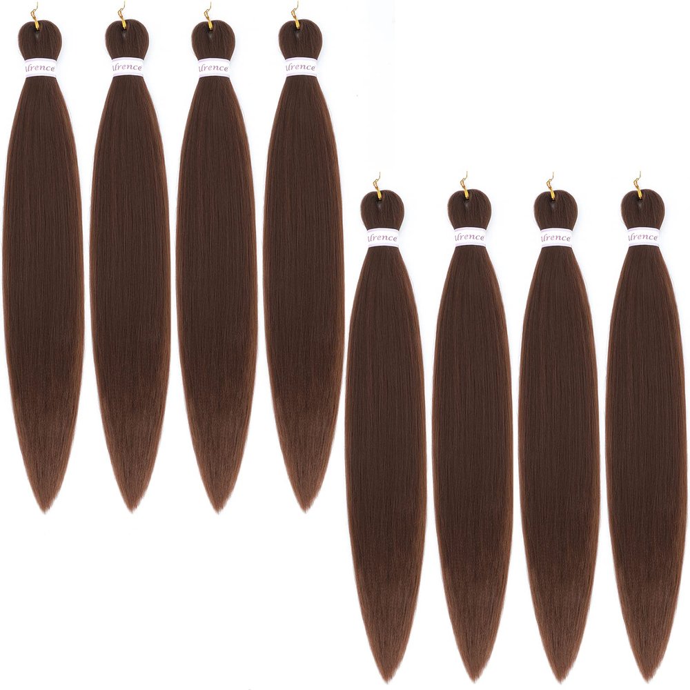 Alrence Pre Stretched Braiding Hair Long Braid 16 Inch 8 Packs Braiding Hair Extensions Professional Synthetic Fiber Crochet Twist Braids (16 Inch (Pack of 8), 30#)