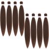 Alrence Pre Stretched Braiding Hair Long Braid 16 Inch 8 Packs Braiding Hair Extensions Professional Synthetic Fiber Crochet Twist Braids (16 Inch (Pack of 8), 30#) view 1