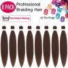 Alrence Pre Stretched Braiding Hair Long Braid 16 Inch 8 Packs Braiding Hair Extensions Professional Synthetic Fiber Crochet Twist Braids (16 Inch (Pack of 8), 30#) view 2