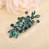 BERYUAN Teardrop Crystal Rhinestone Hair Clips Women Wedding Rhinestone Hair Clips Rhinesotne Crystal Handmade Wedding Headpiece for Women (peacock green) view 2