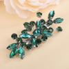 BERYUAN Teardrop Crystal Rhinestone Hair Clips Women Wedding Rhinestone Hair Clips Rhinesotne Crystal Handmade Wedding Headpiece for Women (peacock green) view 3