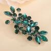 BERYUAN Teardrop Crystal Rhinestone Hair Clips Women Wedding Rhinestone Hair Clips Rhinesotne Crystal Handmade Wedding Headpiece for Women (peacock green) view 4
