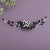BERYUAN Bridal Rhinestone Pearls Hair Comb Flowers Pearls Rhinestone Wedding Headband Crystal Rhinestone Pearls Handmade Hair Comb for Wedding Bridal Women (black) view 1