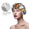 Colorful stripes Printed Waterproof Shower Cap for Women,Reusable Double layer Shower Caps with PEVA Lining view 4
