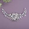 BERYUAN Bridal Rhinestone Pearls Hair Comb Flowers Pearls Rhinestone Wedding Headband Crystal Rhinestone Pearls Handmade Hair Comb for Wedding Bridal Women (opal) view 1