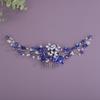 BERYUAN Bridal Rhinestone Pearls Wedding Headband Crystal Rhinestone Pearls Handmade Hair Comb for Wedding Bridal Women (Blue) view 1