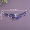 BERYUAN Bridal Rhinestone Pearls Wedding Headband Crystal Rhinestone Pearls Handmade Hair Comb for Wedding Bridal Women (Blue) view 4