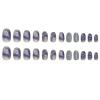 FRUJCDKI Medium Press on Nails-Almond False Nails, Color Halo, Marbled Patterns, Acrylic Fake Nails with Nail Glue, Perfectly Fitting and Reusable Stick-on Nails for Women and Girls (Purple, 24pcs) view 4