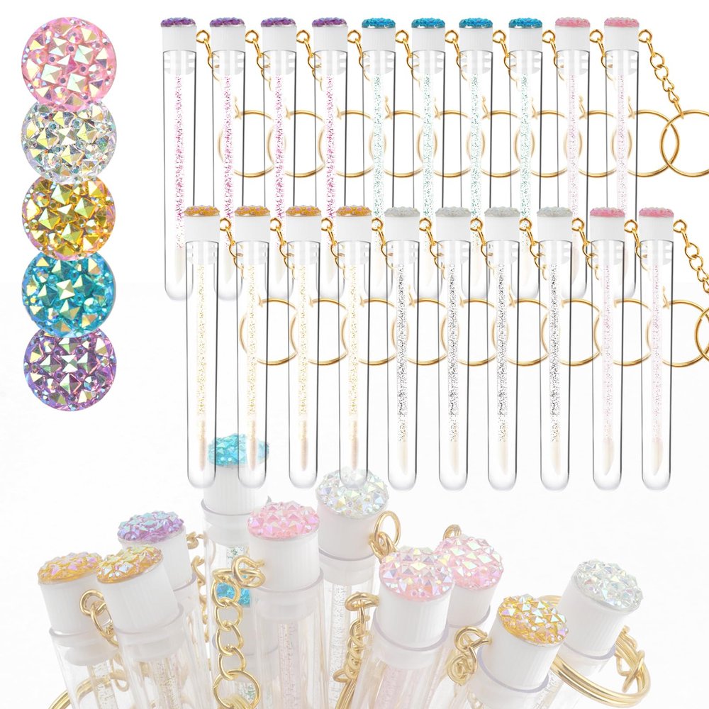 20pcs Tube Glitter Crystal Lip Brush Disposable Lip Brushes Lip Gloss Applicators Kits For Makeup Brush (Mixed 5 color)