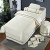 PAGOIAAR 4pcs Beauty Salon Bedding Massage Spa Cover Sets Beauty Bed Cover Four Sets of High-Grade Luxury Beauty Salons Special Set of Massage Bedspreads(White,80 * 190cm) view 1