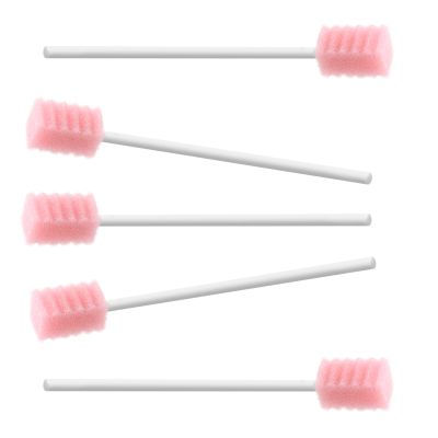 (250 PCS) JIESI Disposable Oral Swabs,Sterile Sponge Mouth Swabs(Pink)