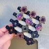 Newnewlooks Sparkling Crystal Stone Braided Hair Clips, 4pcs Rsvelte Triple Braided Hair Clips with 3 Small Clips for women, Small Rhinestone Hair Braid Clips (C) view 4
