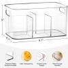 5-Compartment Clear Plastic Bin - Divided Art Supplies, Cosmetic Makeup Caddy Organizer - Multiuse Storage Container for Vanity, Bathroom, Kitchen, Office, Craft, Shower, Cleaning Items, (4 Pack) view 2