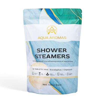 Aqua Aromas Shower Steamers - Aromatherapy Variety Shower Bombs, 15 Count - Eucalyptus, Chamomile, and Mint Essential Oils for Relaxation & Invigoration - Spa-Like Experience, White