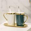 MAKEJ Cup Ceramic Tooth Cylinder Tray Mouthwash Cup Set Couple Tooth Brushing Cup Household Wash Cup view 2