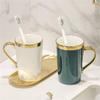 MAKEJ Cup Ceramic Tooth Cylinder Tray Mouthwash Cup Set Couple Tooth Brushing Cup Household Wash Cup view 3