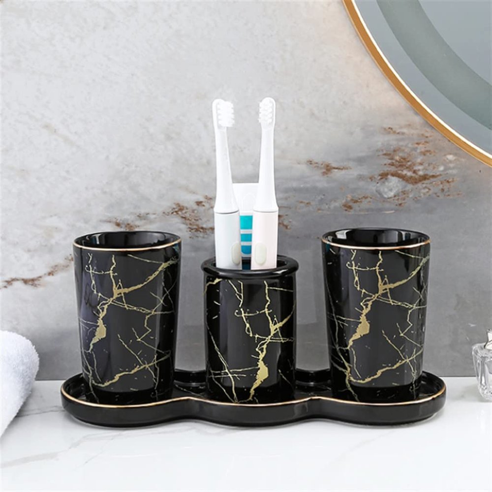 MAKEJ Small Fresh Ceramic Brushing Cup Set Household Couple Mouthwash Cup Combination Brushing Cup