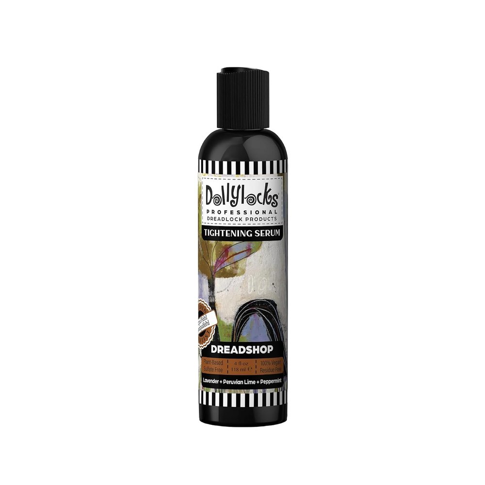 Dollylocks Texture Serum | No Flake Frizz-free Styling | Plant-Based Residue-Free Vegan | Locs, Curls, Braids, Dreadlocks | Lavender Lime Peppermint | 4oz