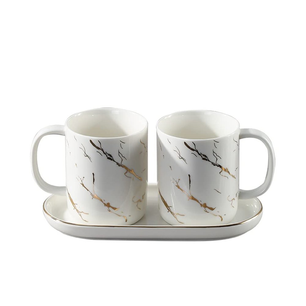 MAKEJ A Pair of Mouthwash Cup Couple Toothbrush Cup Ceramic Home Bathroom Tooth Cup Wash Cup Toothbrush Cup