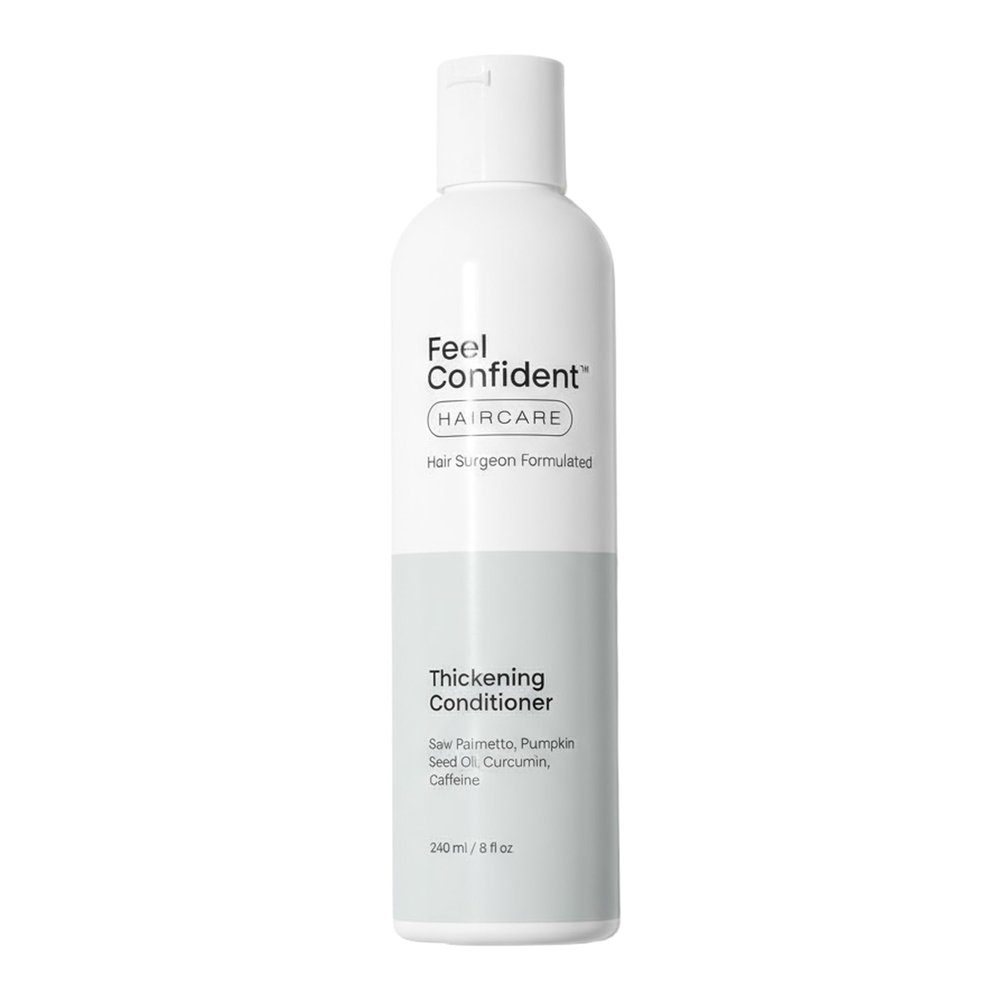 Feel Confident Haircare Thickening Conditioner - Hair Surgeon Formulated, Crafted with Ingredients that Really Can Support Density and Growth, 8oz / 240 mL Bottle, White