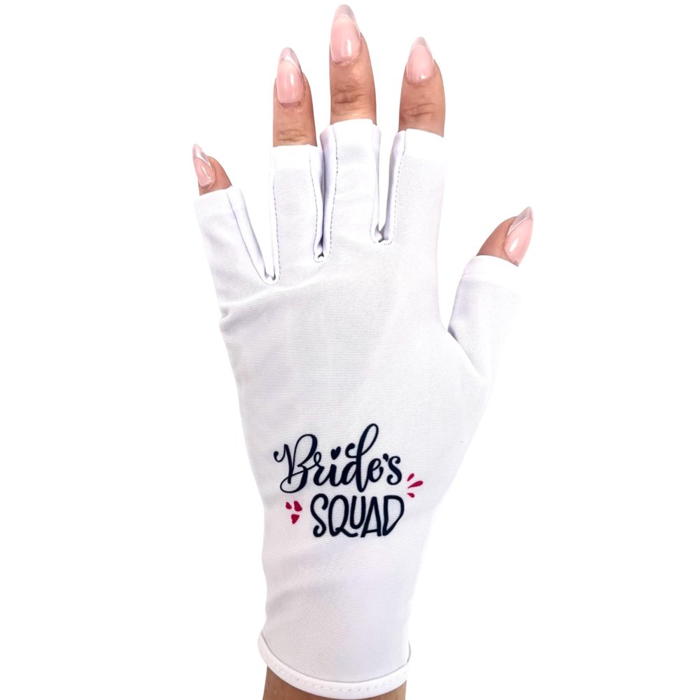 ManiGlovz - The ORIGINAL UPF 50+ UV Light Protective Nail and Gel Manicure Gloves | Anti-UV Fingerless Gloves for Women | Bride's Squad
