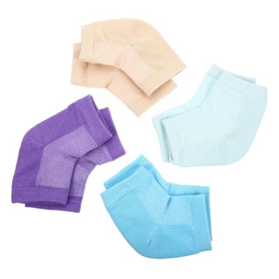 Mikinona 4pairs Cracked Feet Moisturizing Socks for Dry Open Toe Gel Heel Treatment Comfortable -Day Use