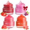 ANRCOLLECT Lip Scrub & Lip Mask - Overnight Treatment Lip Care Kits with 2 Lip Exfoliator & 2 Sleeping Lip Balm, Intense Hydration Lip Set for Dry Chapped Cracked Lips, Exfoliate & Moisturize (4 Pack) view 1