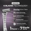 XMicro Razors for Men, 1 Razor, 7 Blade Refills with German Stainless Steel, Lubricated with Vitamin E, Aloe for Smooth Shave, Shields Against Irritation (Pack of 5) | 35 Blade Included view 2