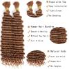Fabimiya Braiding Human Hair 16 Inch Deep Wave 30 Auburn Brown Human Hair Extensions 12A Unprocessed Brazilian Virgin Hair Quick Weave Bulks for Black Women Curly Human Hair Extensions for Boho Braids view 2