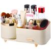 360 Rotatable Large Capacity Cosmetic Display Case with Drawer, Makeup Organizer, Rotating Makeup Case Box, Brushes, Skincare, Eyeshadow, Lipstick view 1