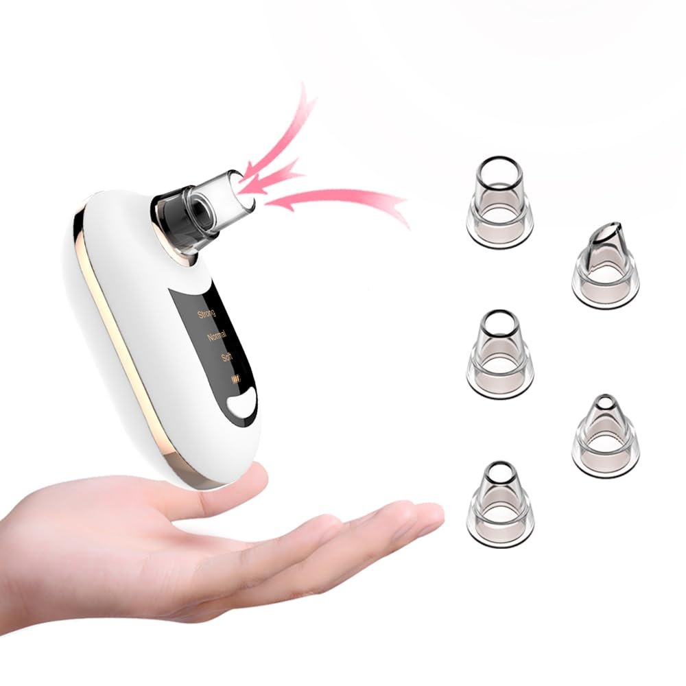 Blackhead Remover Pore Vacuum,Facial Pore Cleaner-5 Suction Power,5 Probes,USB Rechargeable Blackhead Vacuum Kit for Adult