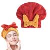 Generic New Super Absorbent Hair Towel Wrap for Wet Hair, Microfiber Hair Towel Wrap, Wet Hair Towel Wrap for Women, Quick-Drying Thickened Soft Bow Tie Hair Towel Wrap Dry Turban (Red), 78784521 view 1