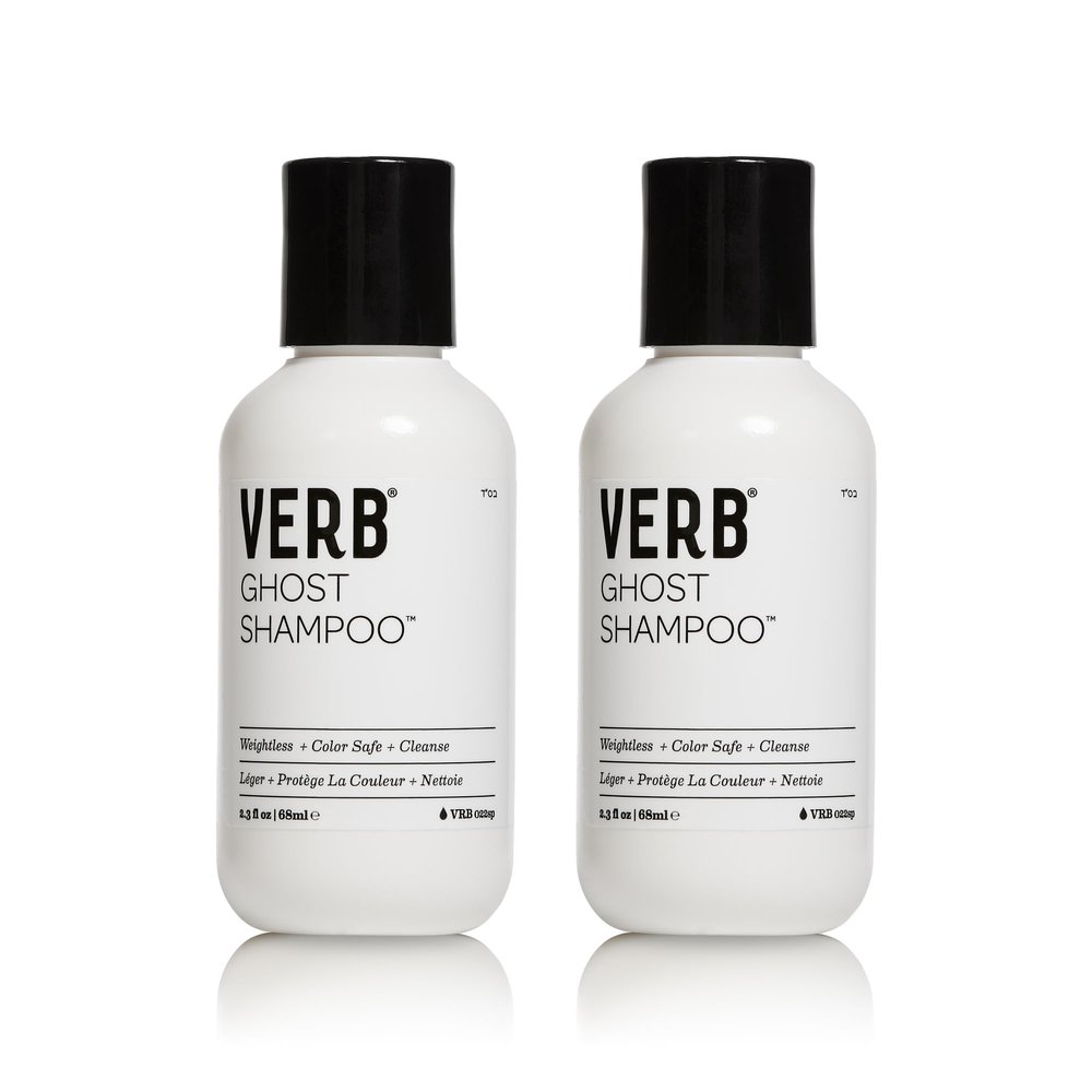 VERB Ghost Shampoo, 2.3 fl oz -2 pk - Infused with Moringa Oil - Cleanses Fine and Weighed Down Hair - Vegan, No Parabens or Harmful Sulfates