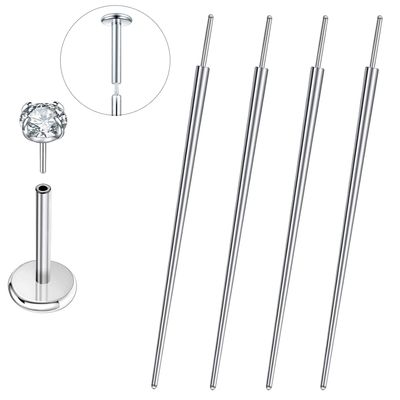 G23 Lyuxzad 4pcs 16G Piercing Tapers - Stainless Steel & Titanium Threadless Insertion Tool Kit for Ear/Nose/Lip/Navel/Eyebrow Jewelry Piercing
