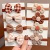 16Pcs Baby Hair Ties for Girls,Cute Bow and Flower Toddler Hairtie,Brown Kids Hairties Infant Hair Bands,Soft Cotton Hair Elastics No Damage Ponytail Holders for Toddler Girls Hair Accessories view 2