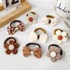 16Pcs Baby Hair Ties for Girls,Cute Bow and Flower Toddler Hairtie,Brown Kids Hairties Infant Hair Bands,Soft Cotton Hair Elastics No Damage Ponytail Holders for Toddler Girls Hair Accessories view 4