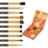 docolor 10Pcs Eye Makeup Brushes Skull Printed Eyeshadow Makeup Brush Set and Orange Eyeshadow Palette 9 Colors Gemstone Shadow Palette Highly Pigmented Mattes Shimmers Long-Lasting Makeup Palette view 1