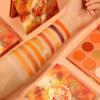 docolor 10Pcs Eye Makeup Brushes Skull Printed Eyeshadow Makeup Brush Set and Orange Eyeshadow Palette 9 Colors Gemstone Shadow Palette Highly Pigmented Mattes Shimmers Long-Lasting Makeup Palette view 3