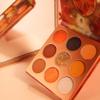 docolor 10Pcs Eye Makeup Brushes Skull Printed Eyeshadow Makeup Brush Set and Orange Eyeshadow Palette 9 Colors Gemstone Shadow Palette Highly Pigmented Mattes Shimmers Long-Lasting Makeup Palette view 4