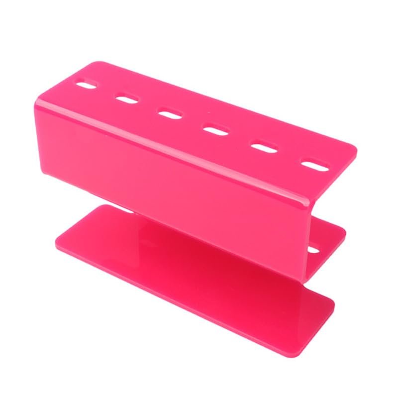 Acrylic Storage Rack, 6-hole Durable Tweezers Display Stand, Eyelash Extension Tweezers Makeup Tool,Eyelash Extensions Supplies Acrylic Display Stand Salon (Rose red)