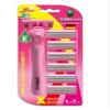 XMicro Pink Razors For Women, 1 Razor, 7 Blade Refills With German Stainless Steel, Lubricated With Vitamin E, Aloe For Smooth Shave, Shields Against Irritation (Pack of 5) | 35 Blade Included view 2