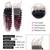 1B/99j Red Deep Wave Black Burgundy Curly Closure Human Hair 4x4 HD Transparent Lace 20 Inch High Density Brazilian Unprocessed Virgin Hair Wet And Wavy For Woman view 2