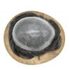 PUNRU HAIR Mens Toupee 100% European Remy Human Hair Toupee For Men All PU Base Hair Replacement System Durable Hair Piece For Men Hair Pieces 7x9 Medium light density #1B40#1B OFF BLACK+40% GREY view 4