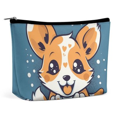 KLWQR Naughty Dog Makeup Bag for Purse Waterproof Cosmetic Bags Makeup Pouch with Zipper Travel Toiletry Bag Organizer for Women Ladies