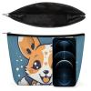 KLWQR Naughty Dog Makeup Bag for Purse Waterproof Cosmetic Bags Makeup Pouch with Zipper Travel Toiletry Bag Organizer for Women Ladies view 3