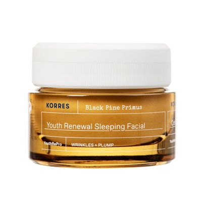 KORRES Black Pine Primus Youth Renewal Sleeping Facial, Overnight Wrinkle Cream with Collagen, Firming Night Cream, Skin Care for Women & Men, Moisturizer for Fine Lines & Wrinkles, Vegan, 1.35 Fl Oz