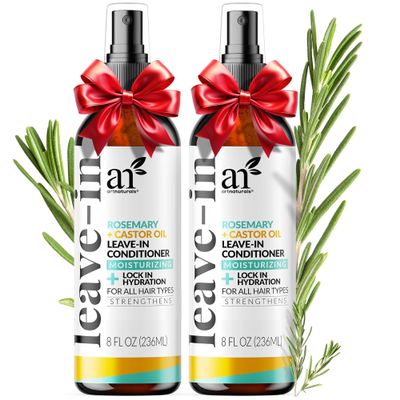 Artnaturals Rosemary & Castor Oil Leave-In Conditioner - 2 Pack - (8 Fl Oz / 236ml) - Made with Organic Ingredients - for All Hair Types  Treatment for Damaged, Dry, Color Treated and Hair Loss