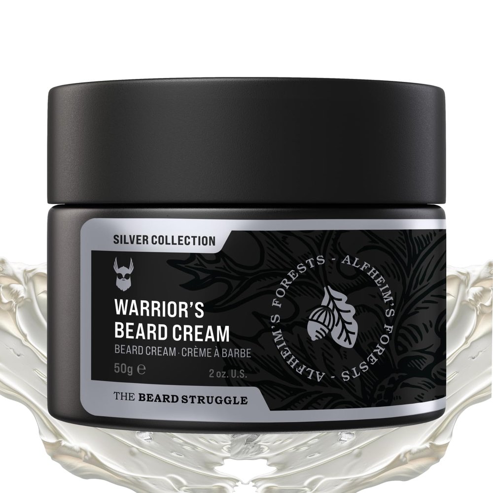 Beard Cream for Men by Beard Struggle -Alfheim's Forests Butter, Moisturizer & Softener for Men - Itch Relief, Hydration with Avocado & Jojoba Oils - Beard, Mustache & Corase Growth Cream, 50g