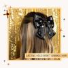 Scunci by Conair Bow Barrette w/Gem Stones - hair accessories - hair accessories for women - Holiday - Black bow - Black hair bows view 3